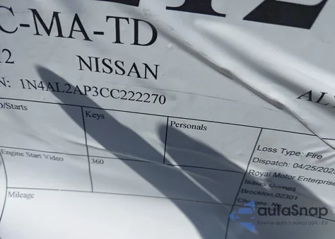 2012 Nissan Altima 2.5 S из США, поврежденный, VIN 1N4AL2AP3CC222270